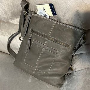 Leather lucky brand purse NWT gray